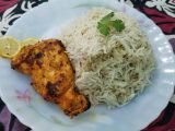 Plain rice with chicken