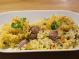 Vegetable rice with gizzard