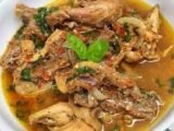 Banku with chicken pepper soup