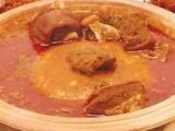 Fufu with ground nut soup